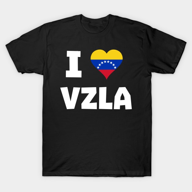 I Love VZLA - Camiseta Bandera Corazon Venezuela T-Shirt by Brobocop